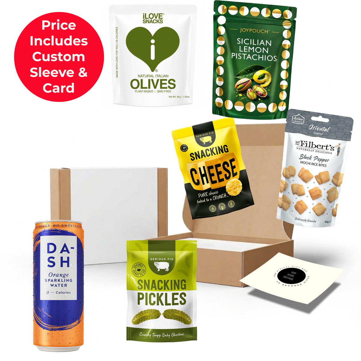 Artisan savoury snack box for corporate gifting with co-branded presentation