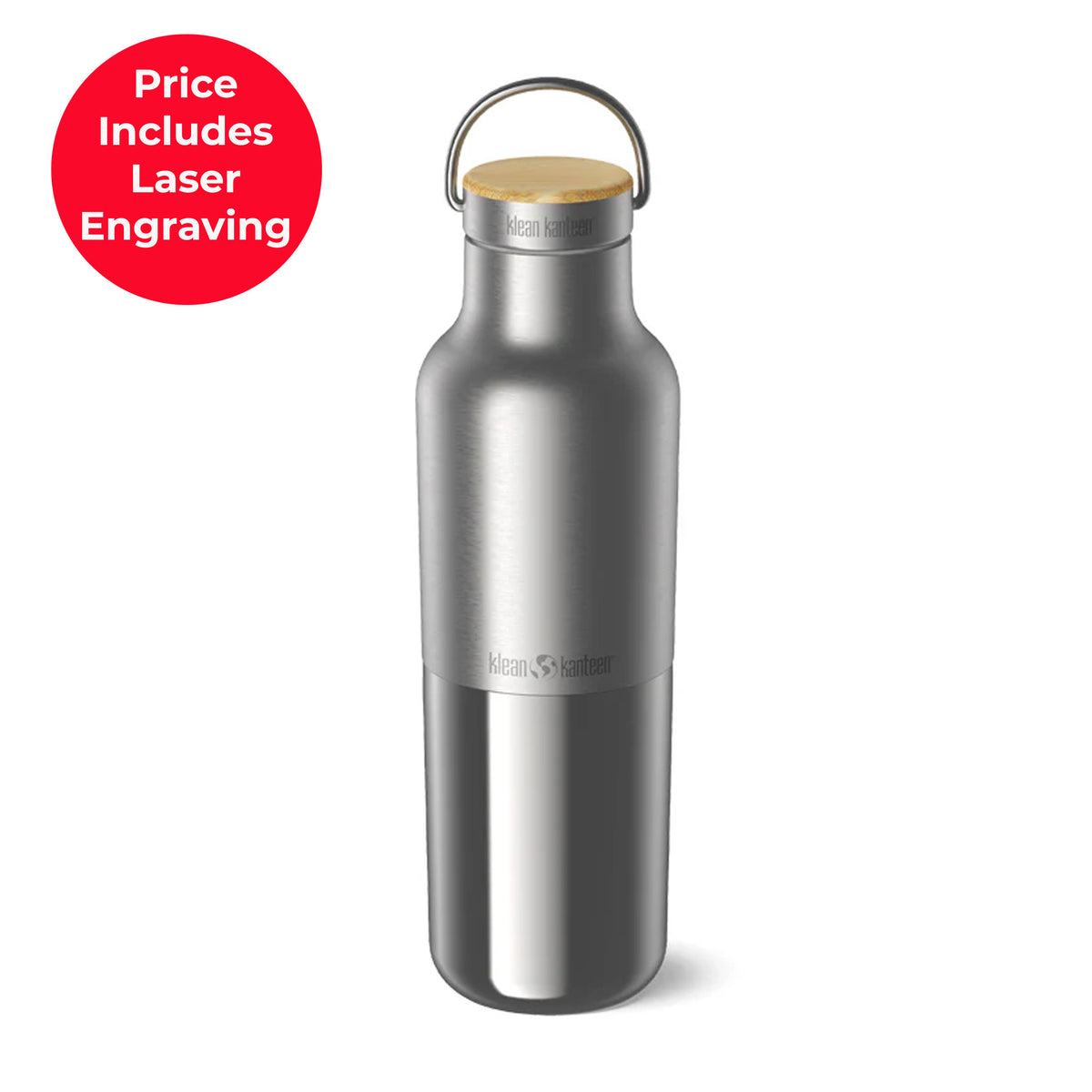 Klean Kanteen 592ml Rise Insulated Reflect Water Bottle with Bamboo Cap