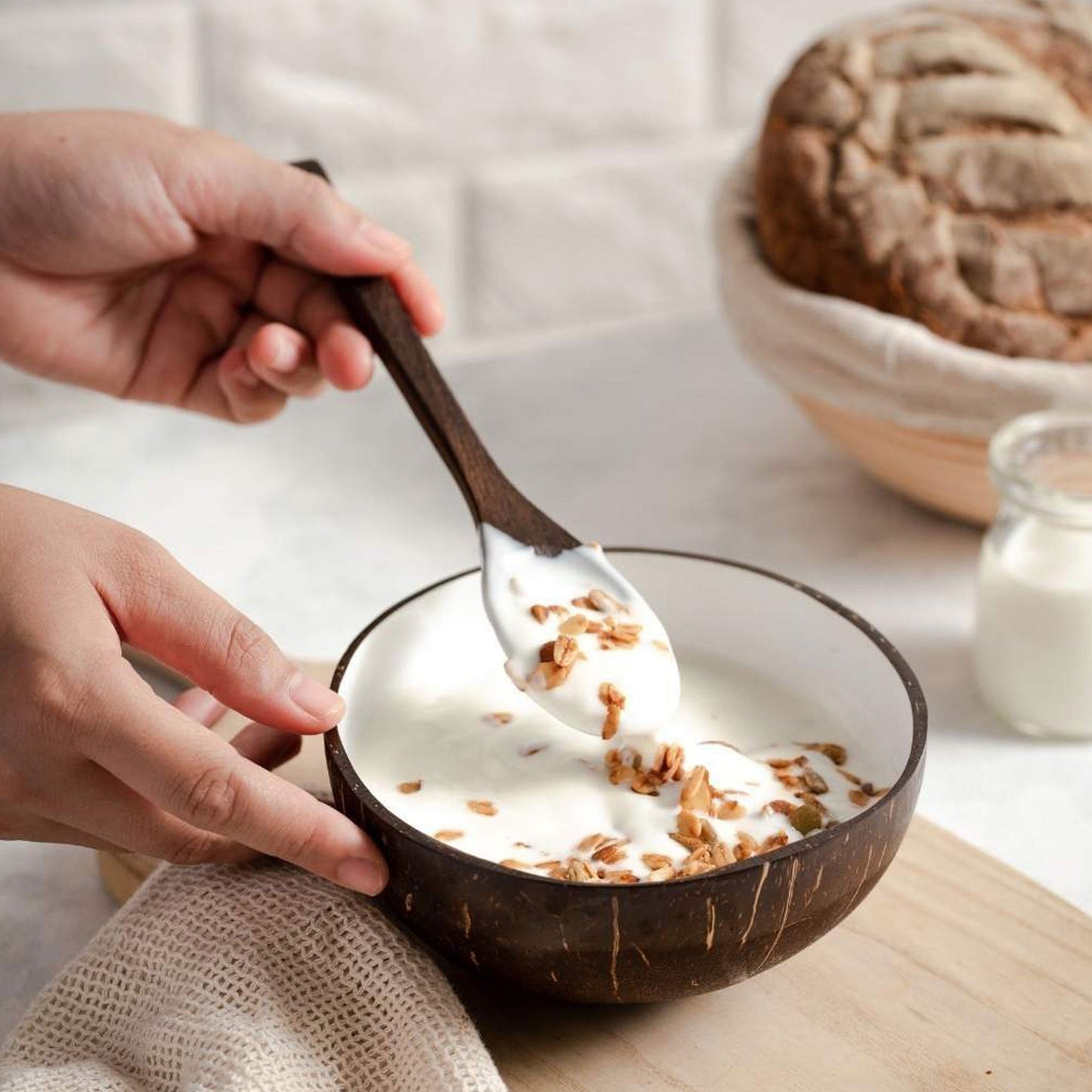 Coconut Bowl with Reclaimed Spoon Lifestyle The Ethical Gift Box (DEV SITE)