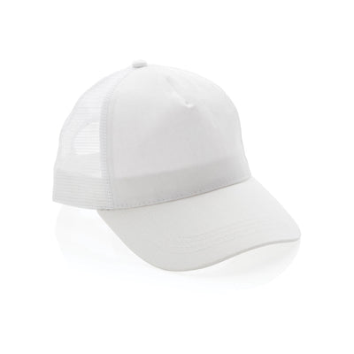 Brushed Recycled Cotton 5 Panel Trucker Cap Headwear The Ethical Gift Box (DEV SITE) White  