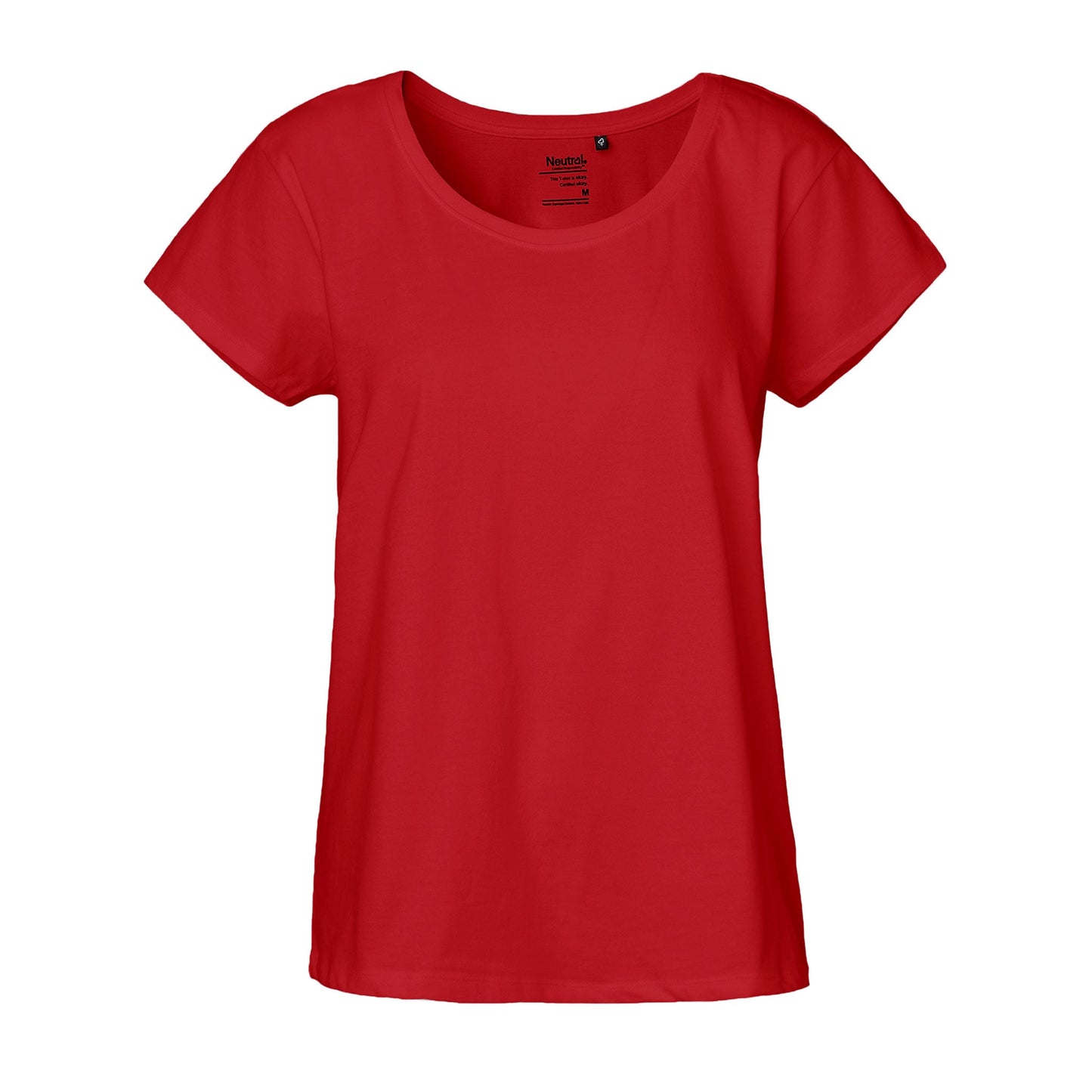 Womens Organic Cotton Loose Fit T-Shirt Tops & Tees The Ethical Gift Box (DEV SITE) Red XS