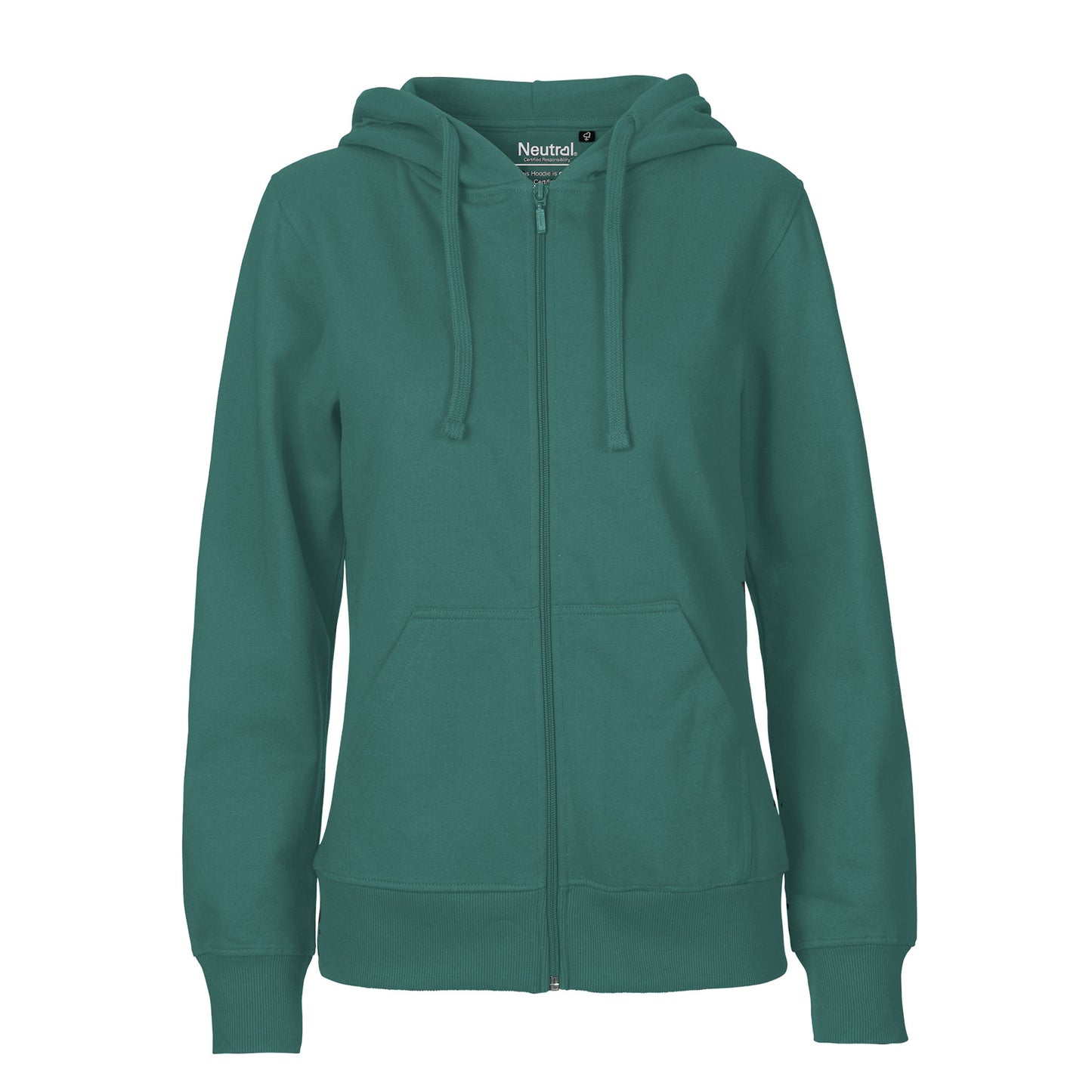 Womens Organic Cotton Jersey Hoodie W Zip Tops & Tees The Ethical Gift Box (DEV SITE) Teal XS