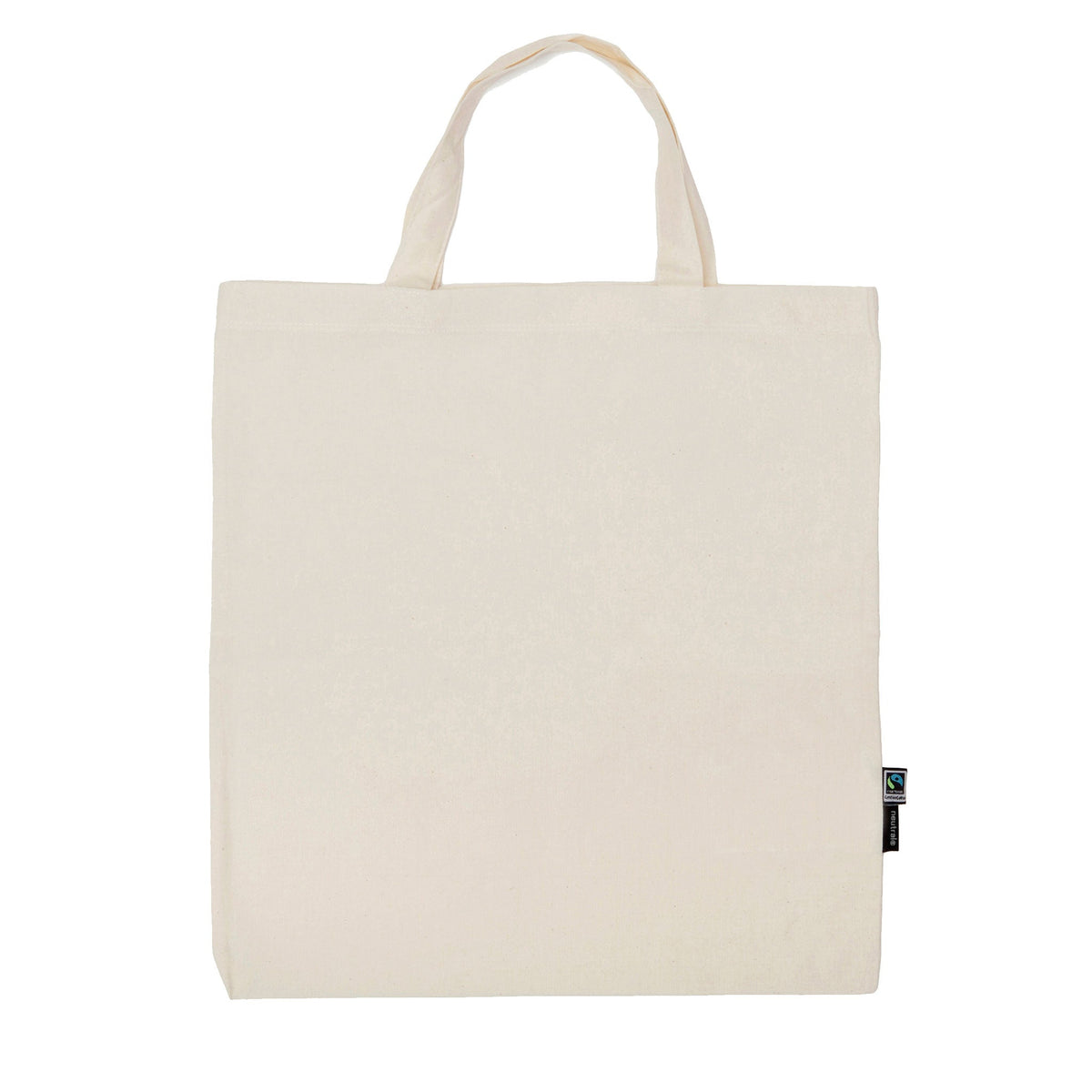 Organic Cotton Shopping Bag w Short Handles Bags The Ethical Gift Box (DEV SITE) Nature