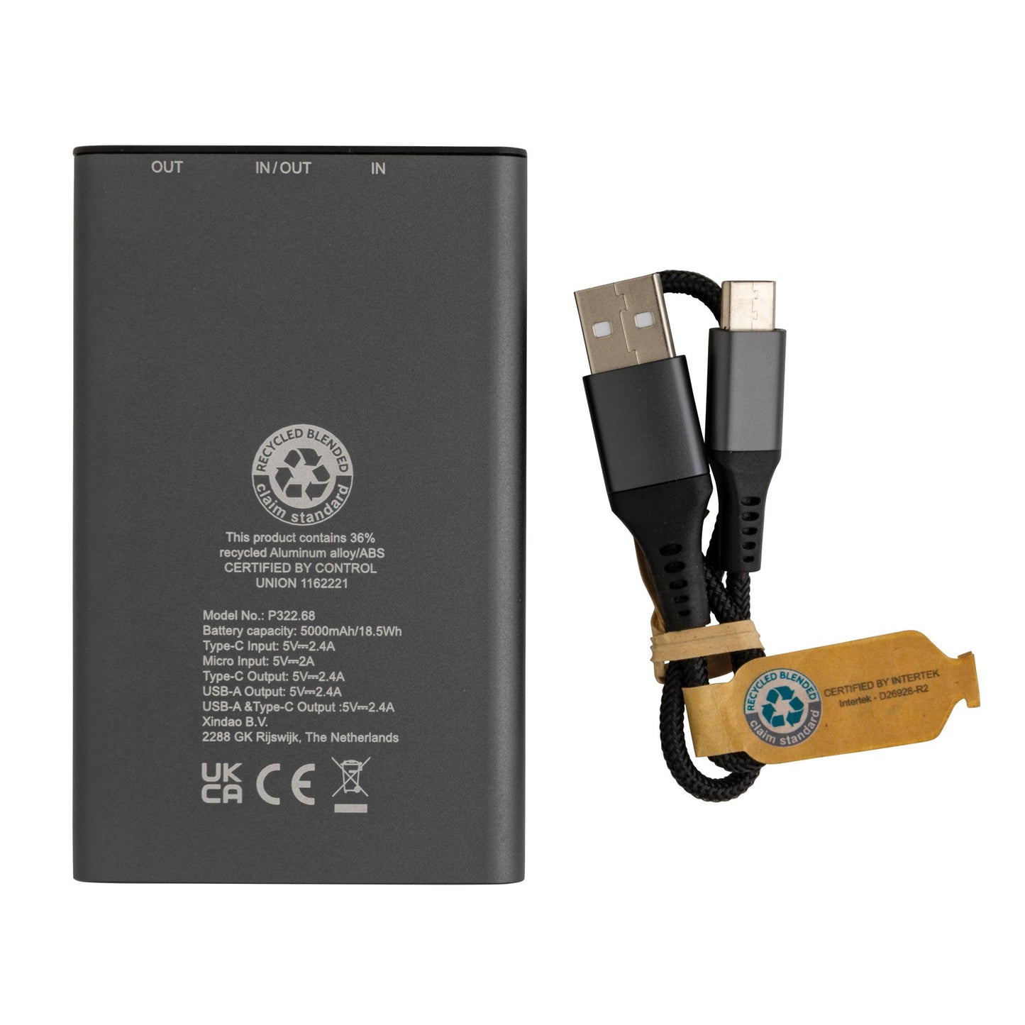 RCS Recycled Aluminium Powerbank 5.000 mAh Tech The Ethical Gift Box (DEV SITE)
