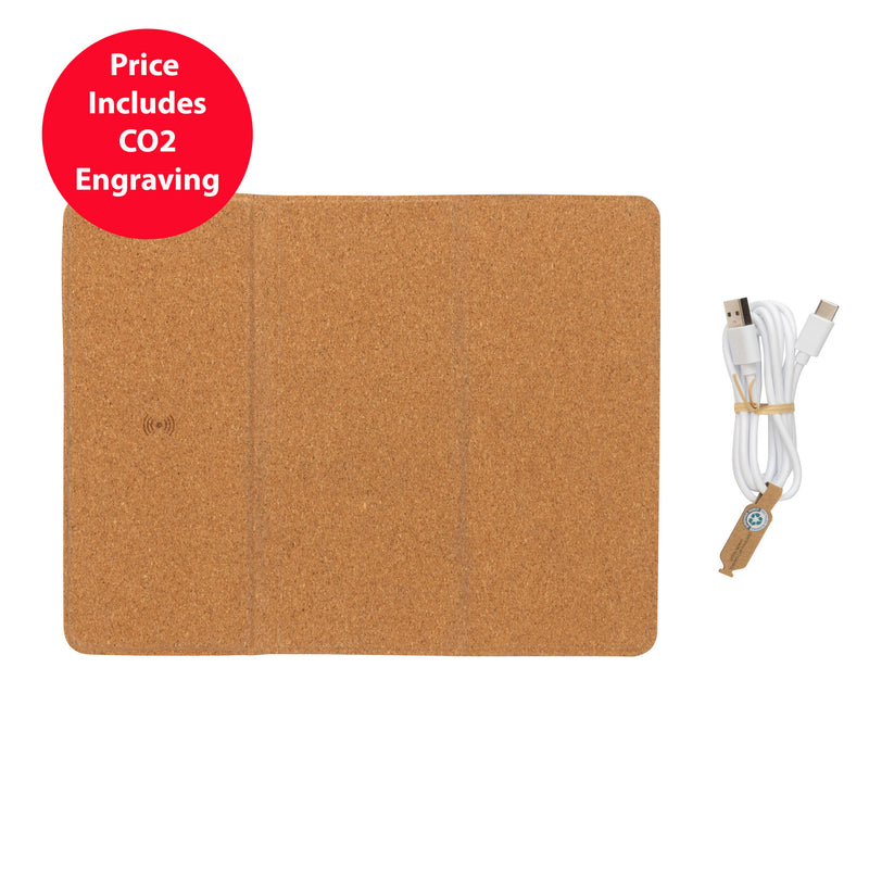 10W Wireless Charging Cork Mousepad & Stand