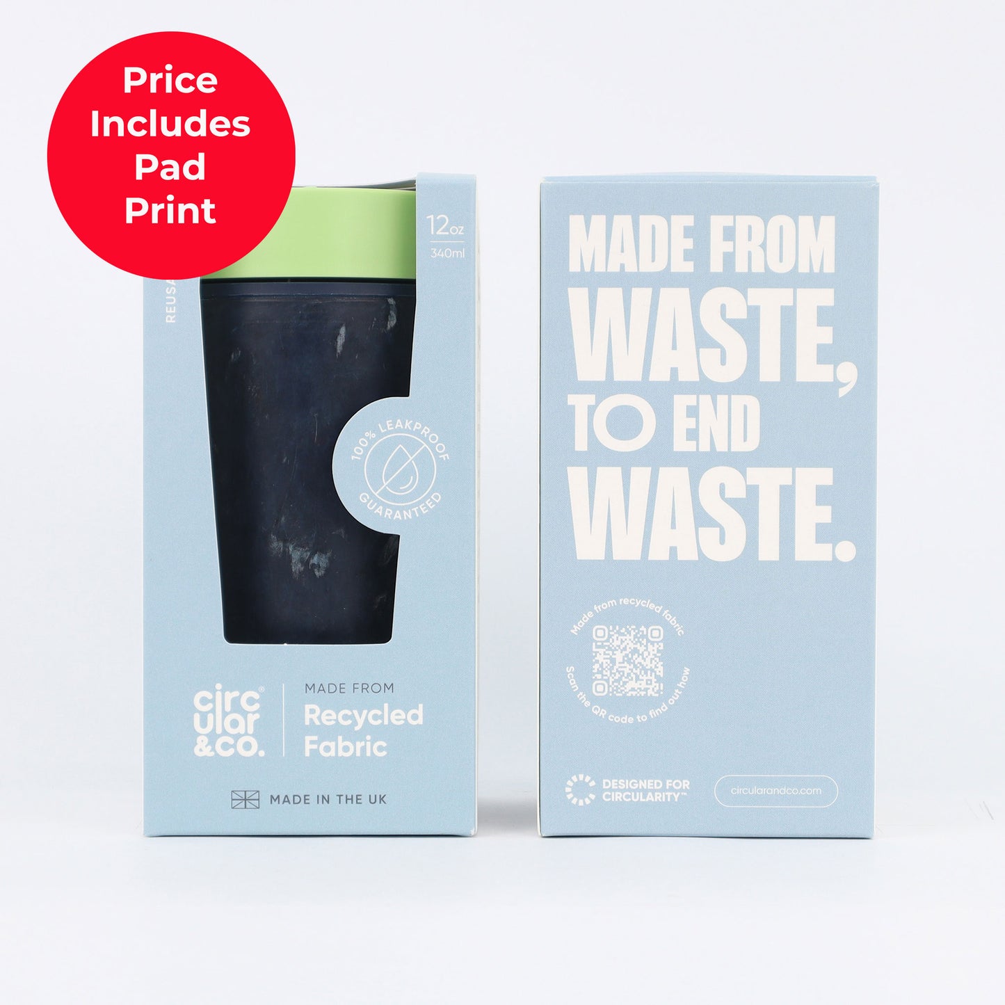 Circular Cup Made From: Recycled Fabric - 12oz Cup