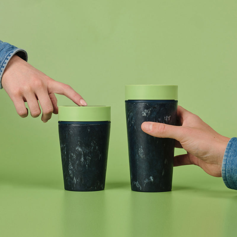 Circular Cup, UK-manufactured 8oz reusable cup made from recycled fabric waste
