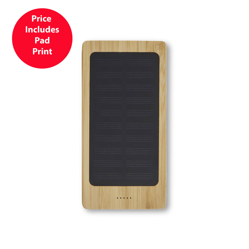 Alata Bamboo Solar Powerbank 8000mAh
