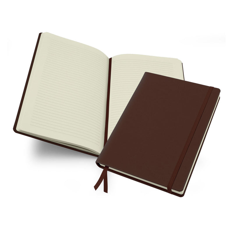 Belluno Wellbeing Journal With Elastic Strap Notebooks & Pens The Ethical Gift Box (DEV SITE) Chocolate Brown  