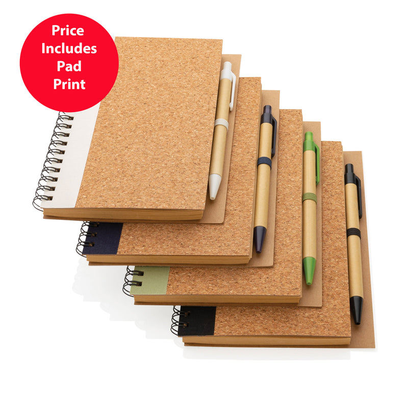 Cork Spiral Notebook with Pen