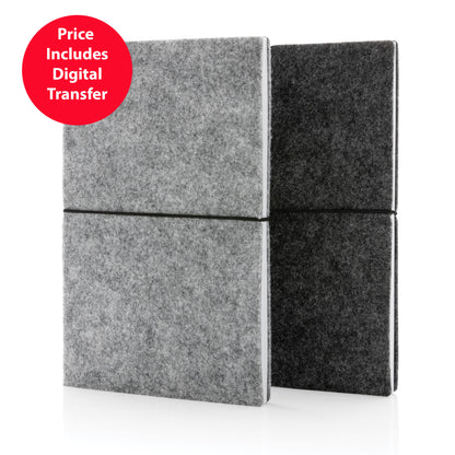 GRS Certified Recycled Felt A5 Softcover Notebook