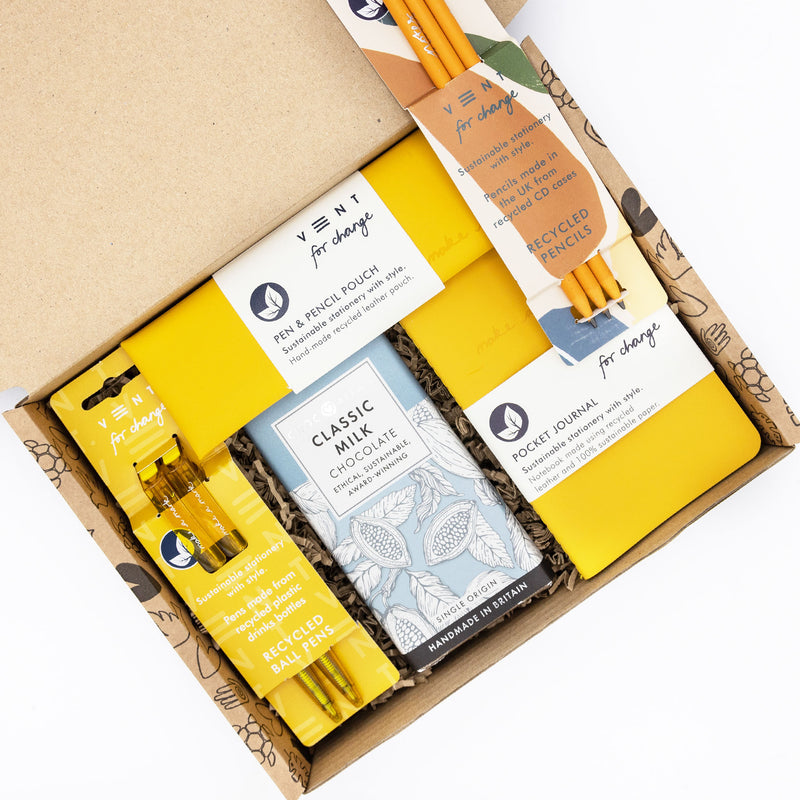 The Happy Jotter Box Stationery Boxes The Ethical Gift Box Yellow  