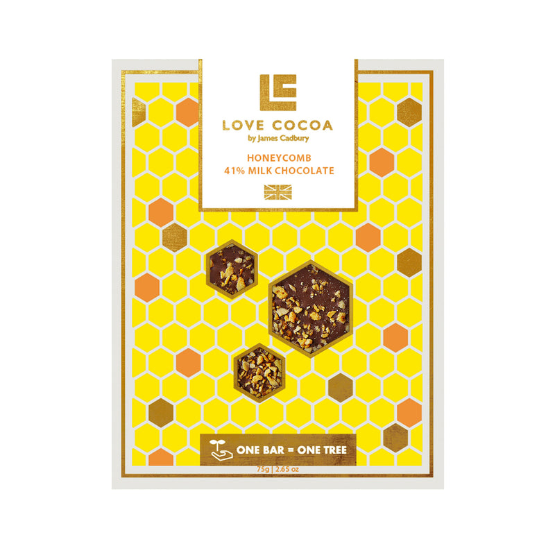 Love Cocoa Chocolate Bar - 75g Confectionery The Ethical Gift Box (DEV SITE) Honeycomb  Milk Chocolate  