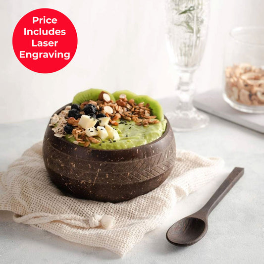 Coconut Bowl with Reclaimed Spoon