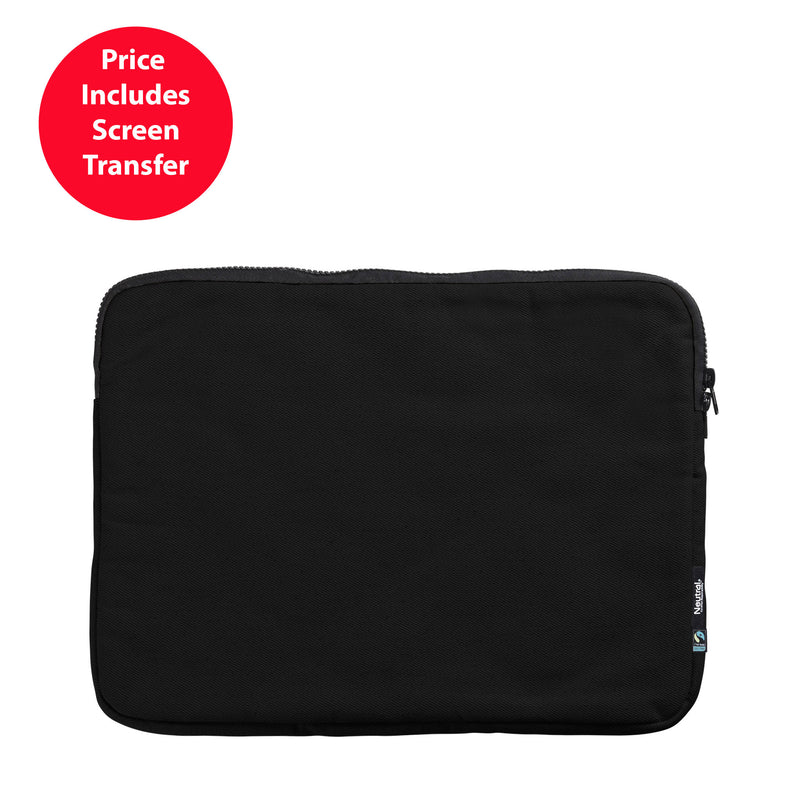 Organic Fairtrade cotton 15-inch laptop bag for sustainable corporate gifting