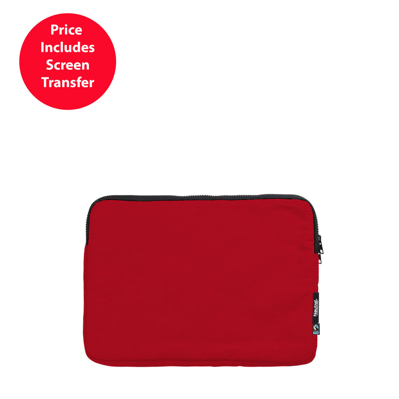Organic Fairtrade cotton 13-inch laptop bag for sustainable corporate gifting