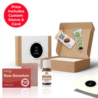 Nourish employee wellbeing gift box from the ethical gift box, packaged in a co-branded sleeve with hand cream and soap thumbnail