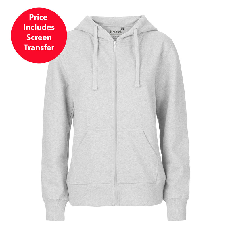 Womens Organic Cotton Jersey Hoodie W Zip