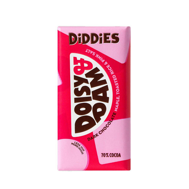 Doisy & Dam Dark Chocolate Bar 80g Confectionery The Ethical Gift Box (DEV SITE) Toasted Rice & Pink Salt  