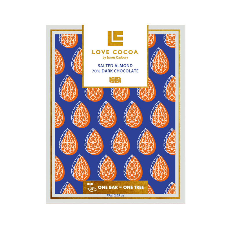 Love Cocoa Chocolate Bar - 75g Confectionery The Ethical Gift Box (DEV SITE) Salted Almond Dark Chocolate  