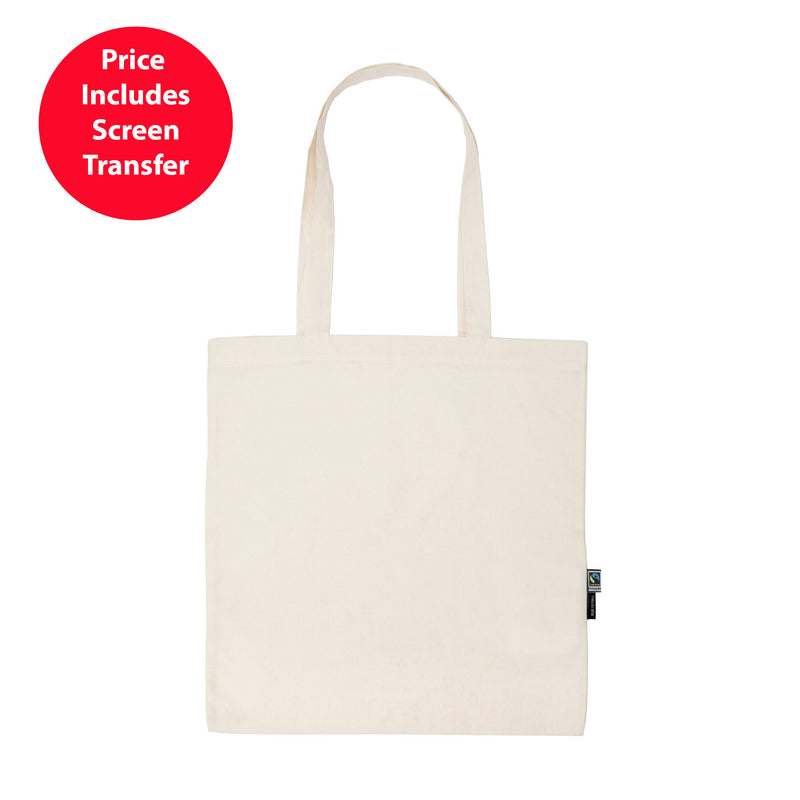 Organic cotton tote bag with long handles for sustainable corporate gifting