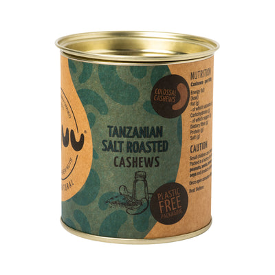 Tanzanian Roasted Salt Cashew Nuts Tube 80g Grab & Go Cajuu   