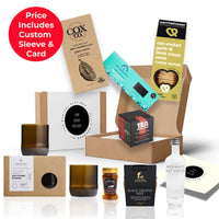 The Connoisseur luxury foodie gift box from the ethical gift box, presented in a co-branded sleeve with truffle pâté and salt vodka thumbnail