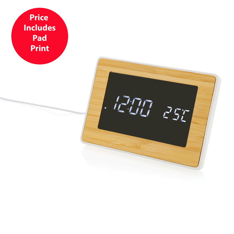 RCS Recycled Plastic & Bamboo LED Clock
