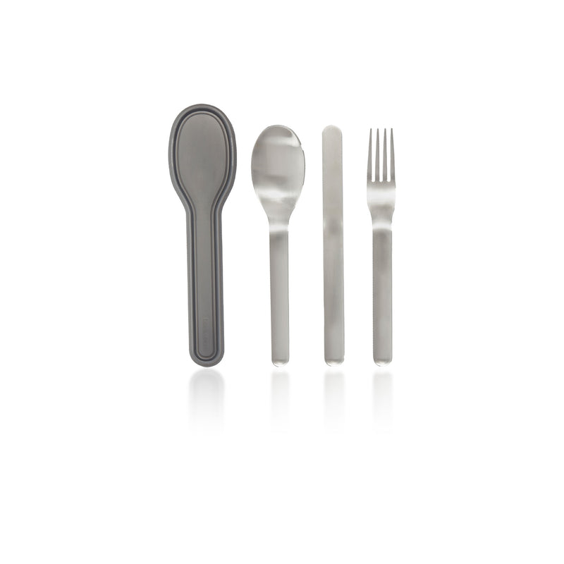 Black & Blum stainless steel nesting cutlery set with carry case