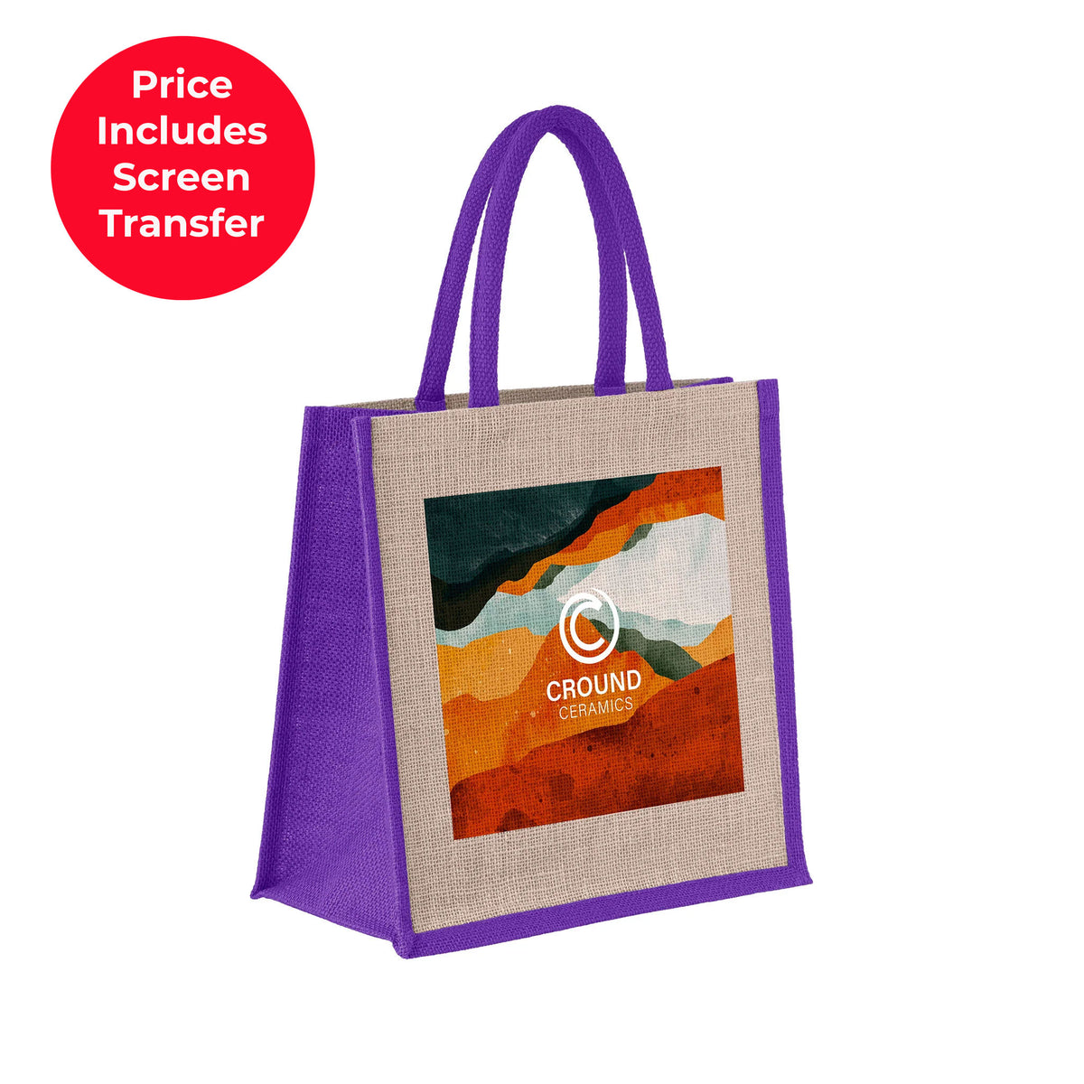 Cambridge jute shopper bag with colour accents