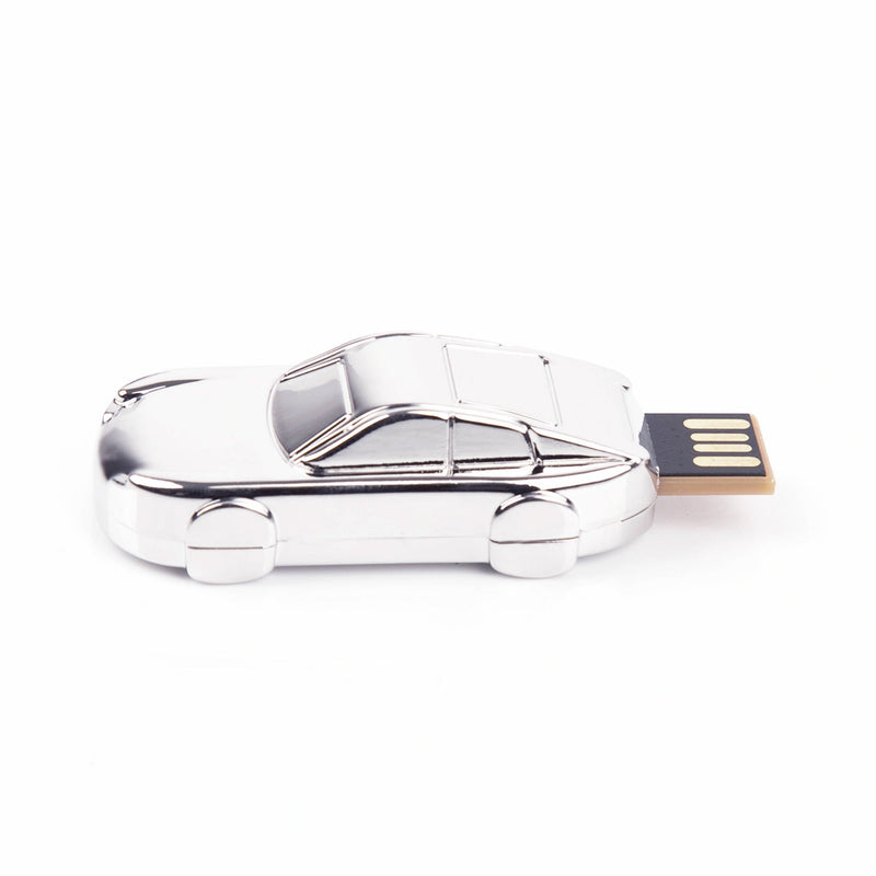 Chrome-plated sports car-shaped USB flash drive, 8GB, retractable connector