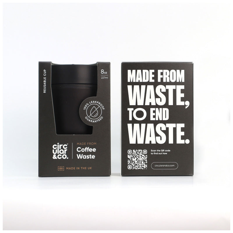 The Coffee Lovers Box featuring a Circular & Co coffee-waste cup, Two Chimps coffee, and Gnaw chocolate, presented in a sustainable kraft box finished with an eco sizzle pack and branded sleeve