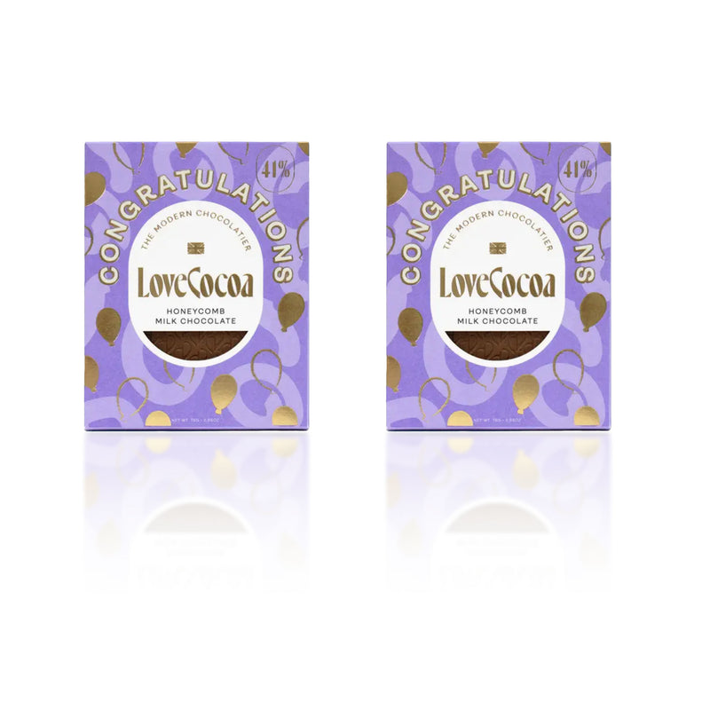 Love Cocoa 'Congrats' honeycomb milk chocolate bar