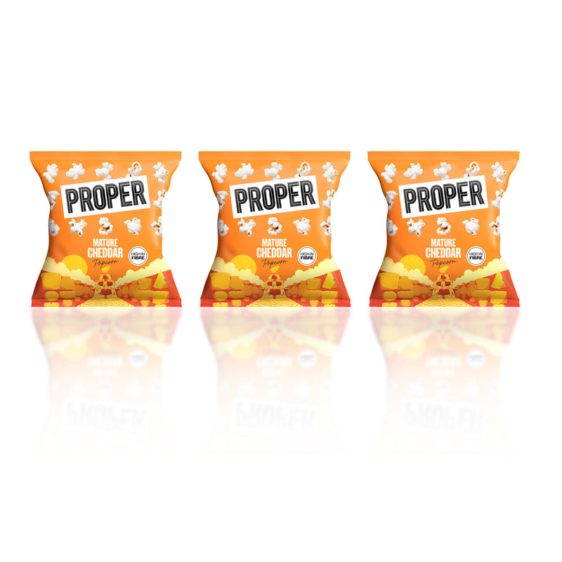 Proper mature cheddar cheese popcorn