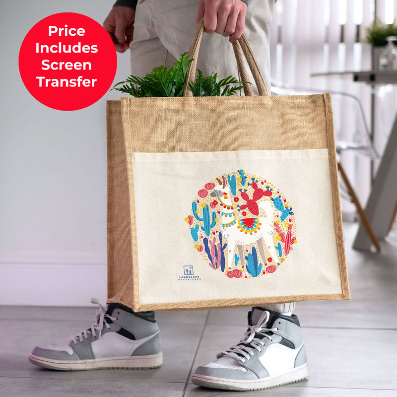 Windsor jute and cotton canvas shopper bag