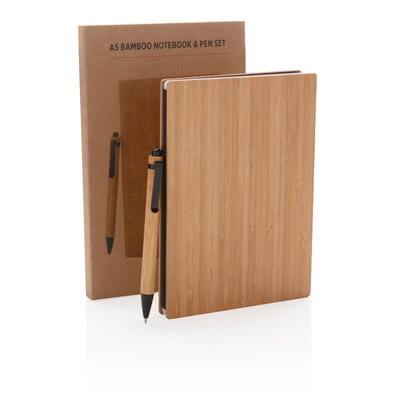 A5 Bamboo Notebook & Pen Set Notebooks & Pens The Ethical Gift Box (DEV SITE)   