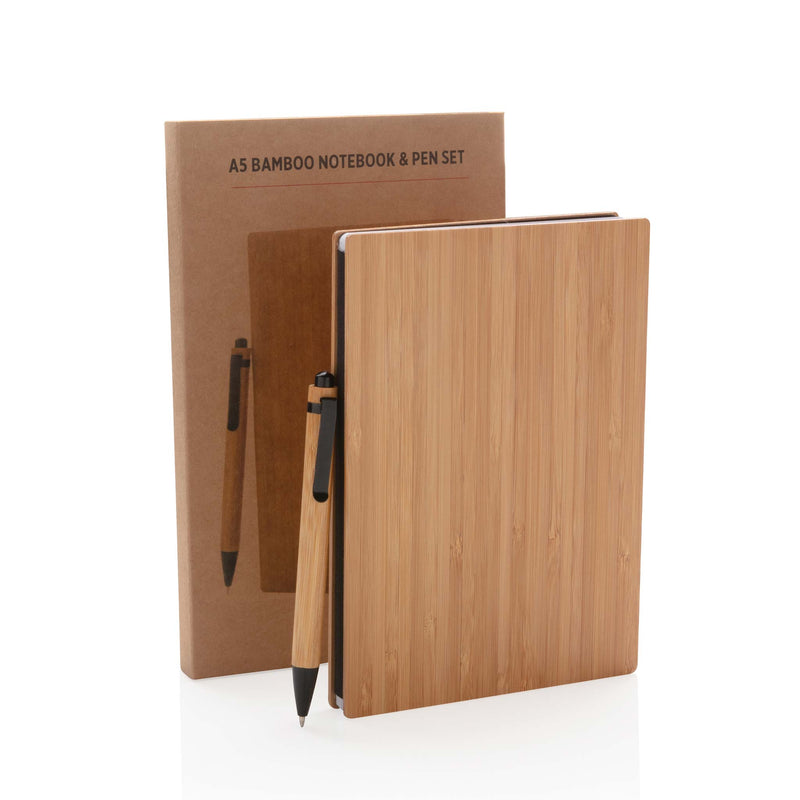 A5 Bamboo Notebook & Pen Set Notebooks & Pens The Ethical Gift Box (DEV SITE)   