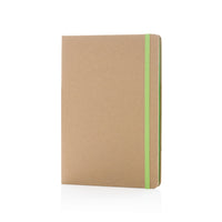 A5 Recycled Kraft Notebook - Notebooks & Pens, Lime Band thumbnail
