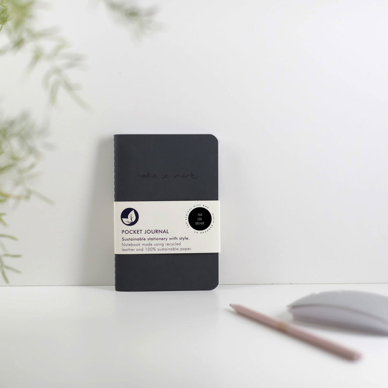 Recycled Leather A6 Notebook - Lined Notebooks & Pens The Ethical Gift Box (DEV SITE)   