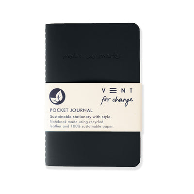 Recycled Leather A6 Pocket Journal – Black Grab & Go Vent For Change   