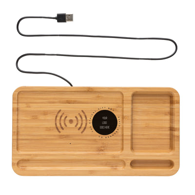 Bamboo Desk Organiser 10W Wireless Charger Tech The Ethical Gift Box (DEV SITE)   