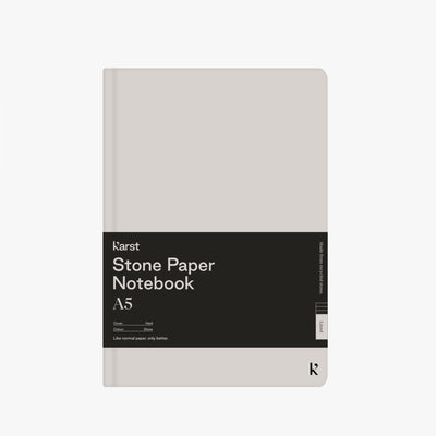 A5 Stone Paper Hardcover Notebook - Lined Notebooks & Pens The Ethical Gift Box (DEV SITE) Stone  