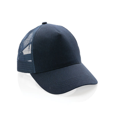 Brushed Recycled Cotton 5 Panel Trucker Cap Headwear The Ethical Gift Box (DEV SITE) Navy  