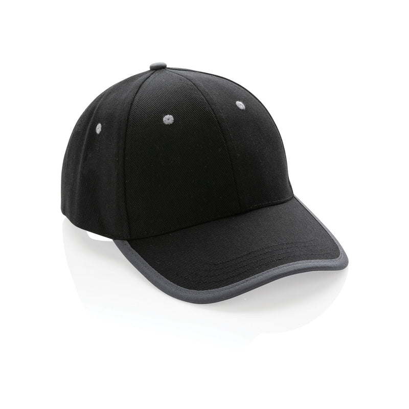 Brushed Recycled Cotton 6 panel Contrast cap Headwear The Ethical Gift Box (DEV SITE) Black  