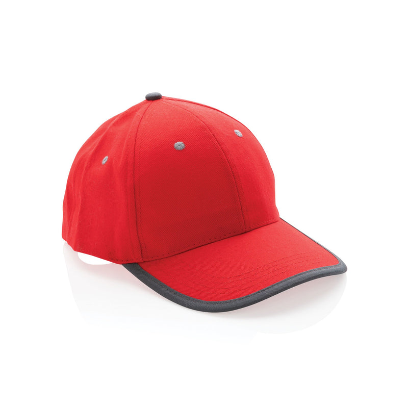 Brushed Recycled Cotton 6 panel Contrast cap Headwear The Ethical Gift Box (DEV SITE) Red  