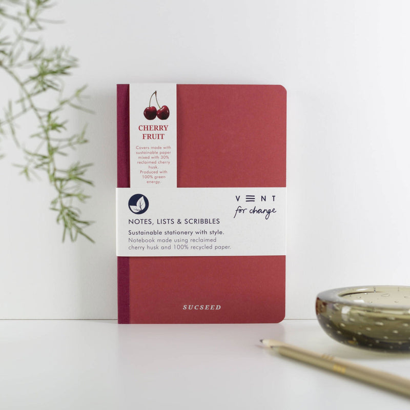 Recycled Sucseed A5 Notebook - Lined Notebooks & Pens The Ethical Gift Box (DEV SITE) Cherry Fruit  