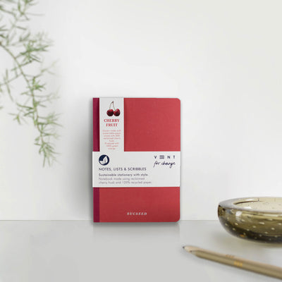 Recycled Sucseed A6 Notebook - Lined Notebooks & Pens The Ethical Gift Box (DEV SITE) Cherry Fruit  