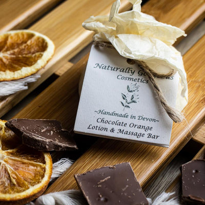 Chocolate Orange Scented Natural Massage & Lotion Bar (55g) Grab & Go Naturally Gorgeous Cosmetics   