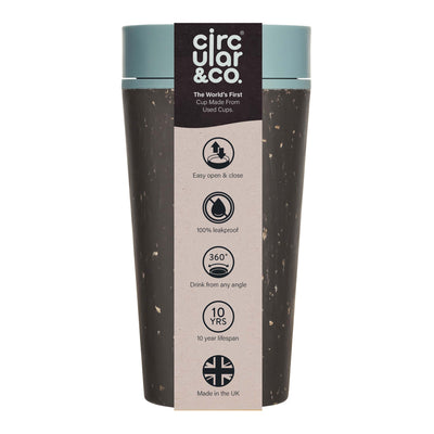 Circular & Co Reusable Coffee Cup 340ml Coffee Mugs & Tumblers The Ethical Gift Box (DEV SITE) Black Faraway Blue  