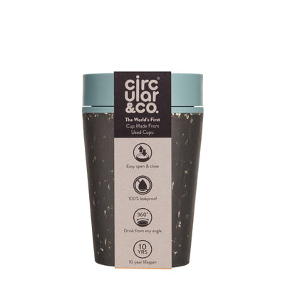 Circular & Co Reusable Coffee Cup 227ml Coffee Mugs & Tumblers The Ethical Gift Box (DEV SITE) Black Faraway Blue  